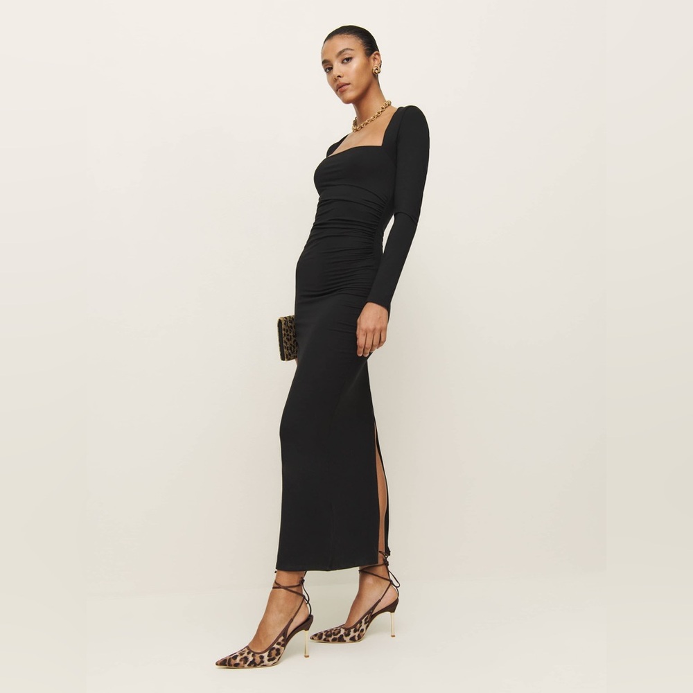 Reformation Laurel Knit Dress Black - Size S - Picture 4 of 11